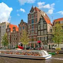 Bateau mouche sur les canaux d'Amsterdam