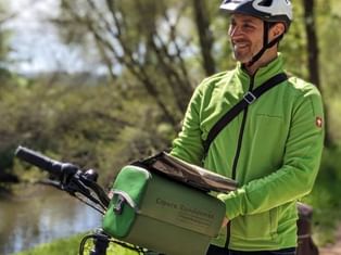 Cyclotouriste parti avec Espace Randonnée, dans les environs de Colmar en Alsace