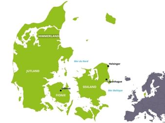 Carte du Danemark