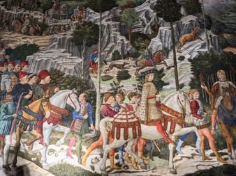 Le cortège des Mages, fresque de Benozzo Gozzoli, chapelle du Palazzo Medici-Riccardi, Florence