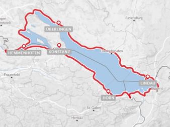 Itinéraire du séjour à vélo autour du Lac de Constance, version Charme