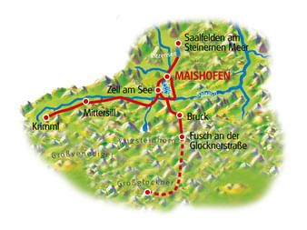 Séjour en famille sur la piste cyclable de Tauern, itinéraire