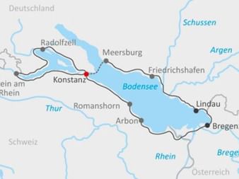 Itinéraire du séjour à vélo autour du Lac de Constance en 5 jours vendu par Espace Randonnée