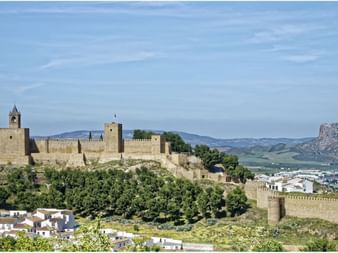 Vue sur le château d'Antequera, Andalousie, Espagne