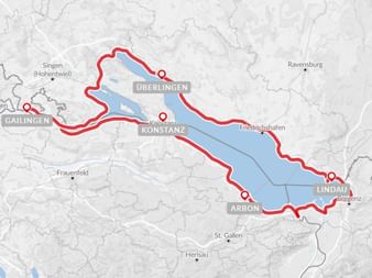 Itinéraire du séjour à vélo autour du Lac de Constance en 7 jours vendu par Espace Randonnée