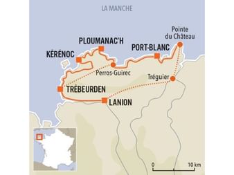 Itinéraire du séjour de marche sur la Côte de Granit rose en 6 jours proposé par Espace Randonnée