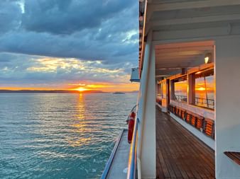 Coucher de soleil pendant une traversée en ferry sur le Lac de Constance