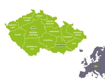 Carte des régions tchèques