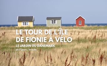 Vue de maisonnettes en bois sur l'île d'Aero