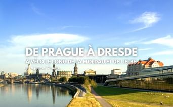 Arrivée à Dresde depuis la piste cyclable longeant l'Elbe