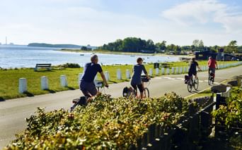 Cyclistes sur la côte danoise