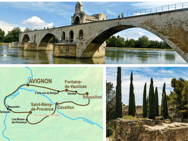 paysages de la Provence et du Luberon et du pont d'Avignon