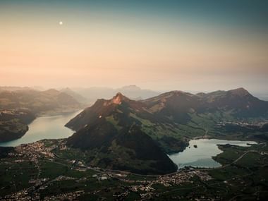 Vue aérienne sur Lucerne