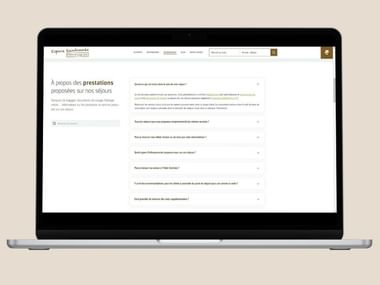 Capture d'écran de la page FAQ du nouveau site d'Espace Randonnée