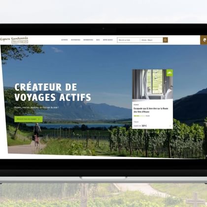 Capture d'écran de la page d'accueil du nouveau site d'Espace Randonnée