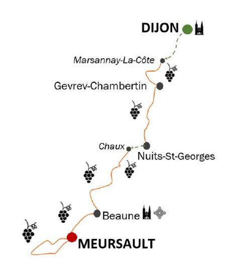 Itinéraire du séjour de randonnée clé en main en Bourgogne vendu par Espace Randonnée