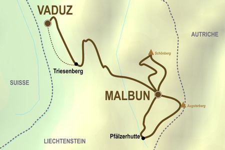 Itinéraire du séjour de randonnée au Liechtenstein vendu par Espace Randonnée