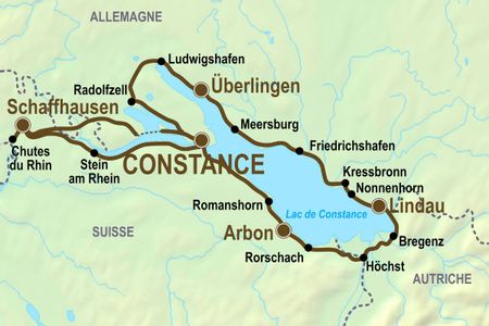 Itinéraire du séjour à vélo " Les célèbres chutes du Rhin" vendu par Espace Randonnée
