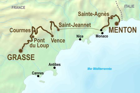 Itinéraire de la randonnée vendue par Espace Randonnée, Balcons de la Côte d'Azur