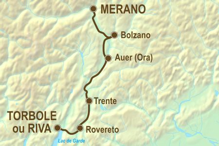 Itinéraire du séjour en vélo en famille dans le Sud-Tyrol Espace Randonnée