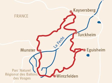 Randonnée Alsace Ballons et vignoble - itinéraire
