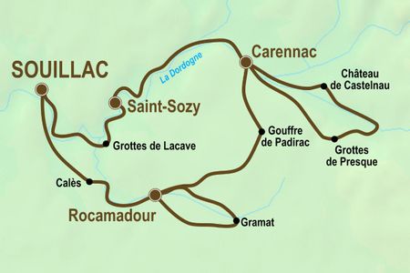 Itinéraire du circuit vélo en famille en Dordogne vendu par Espace Randonnée