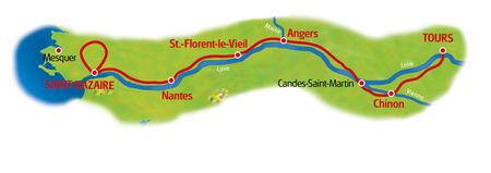 Itinéraire du séjour à vélo Loire et Atlantique de Tours à Saint-Nazaire vendu par Espace Randonnée