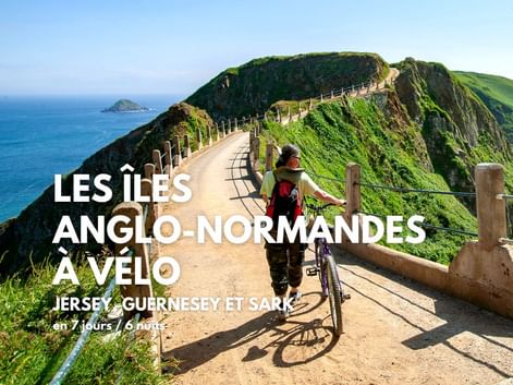 Cycliste sur l'île de Sark