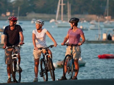 Cyclistes dans le Golfe du Morbihan