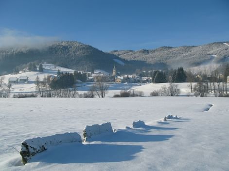 Village de Méaudre sous la neige
