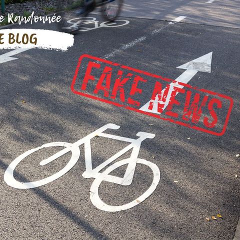Piste cyclable et tampon Fake news