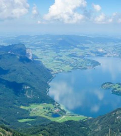 Vue aérienne sur les Lacs de la région de Salzbourg