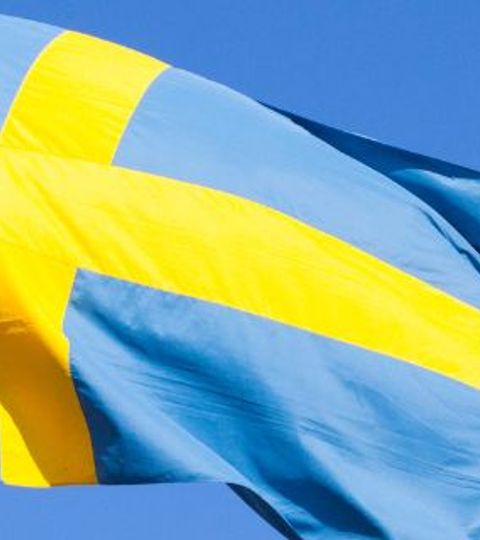 Drapeau suédois flottant au vent