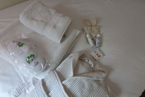 Peignoirs et produits de bain adaptés aux petits à l'Hôtel Rapp Colmar