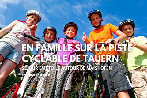 Séjour en famille sur la piste cyclable de la Tauern, groupe d'enfant cyclistes