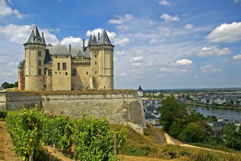 Vue du château de Saumur par beau temps