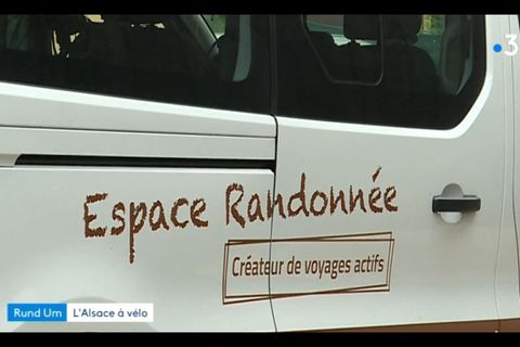 capture d'écran d'un reportage de france 3 Grand Est sur le cyclotourisme en Alsace 2018