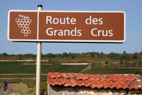 Panneau de la Route des Grands Cru de Bourgogne