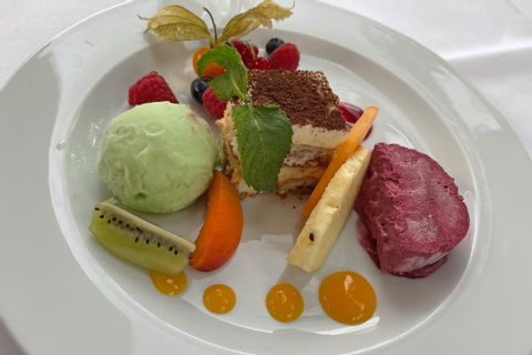 Dessert dans un restaurant du Lac de Constance
