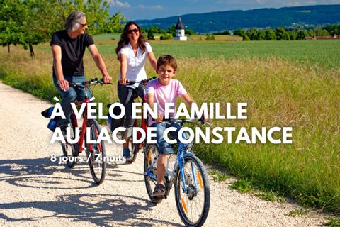 Cyclotouristes en famille au Lac de Constance