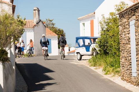 Cyclistes sur l'île d'Yeu en Vendée