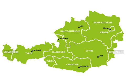 Carte des régions d'Autriche