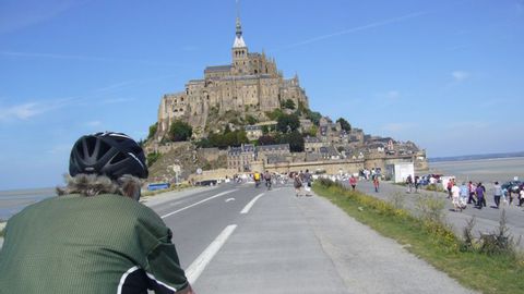 A vélo au Mont-Saint-Michel