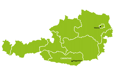 Carte d'Autriche, la Carinthie