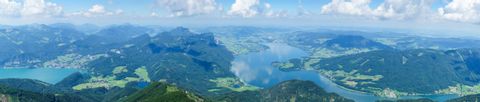 Vue aérienne sur les Lacs de la région de Salzbourg