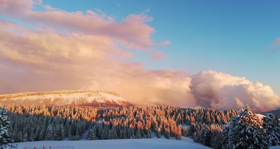 Massif des Bauges en hiver