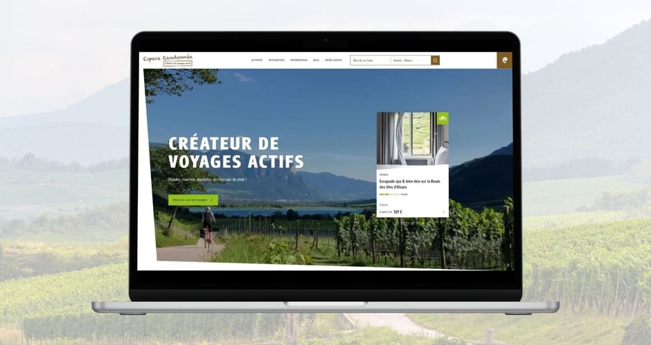 Capture d'écran de la page d'accueil du nouveau site d'Espace Randonnée